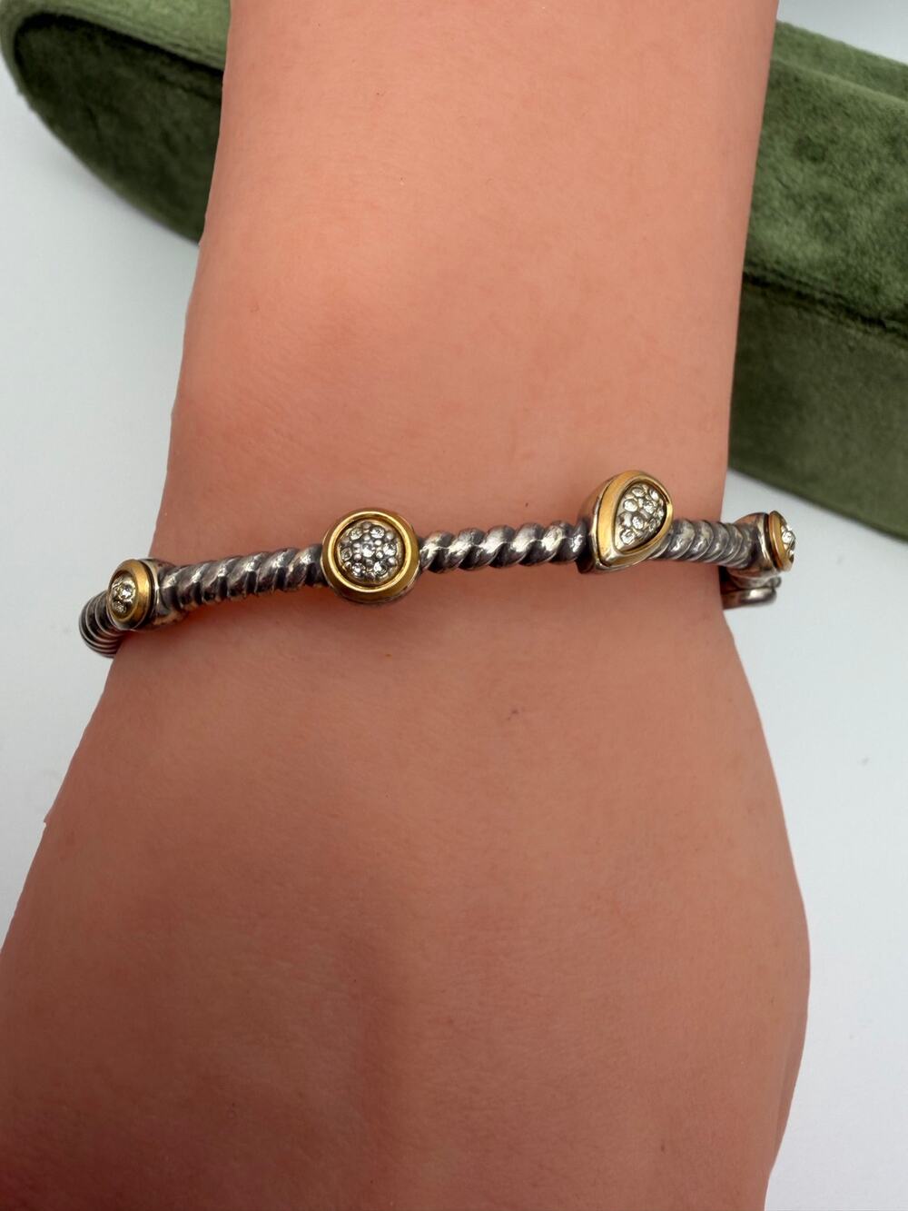 Brighton mixed tone Monte Carlo Hinged Bracelet retired